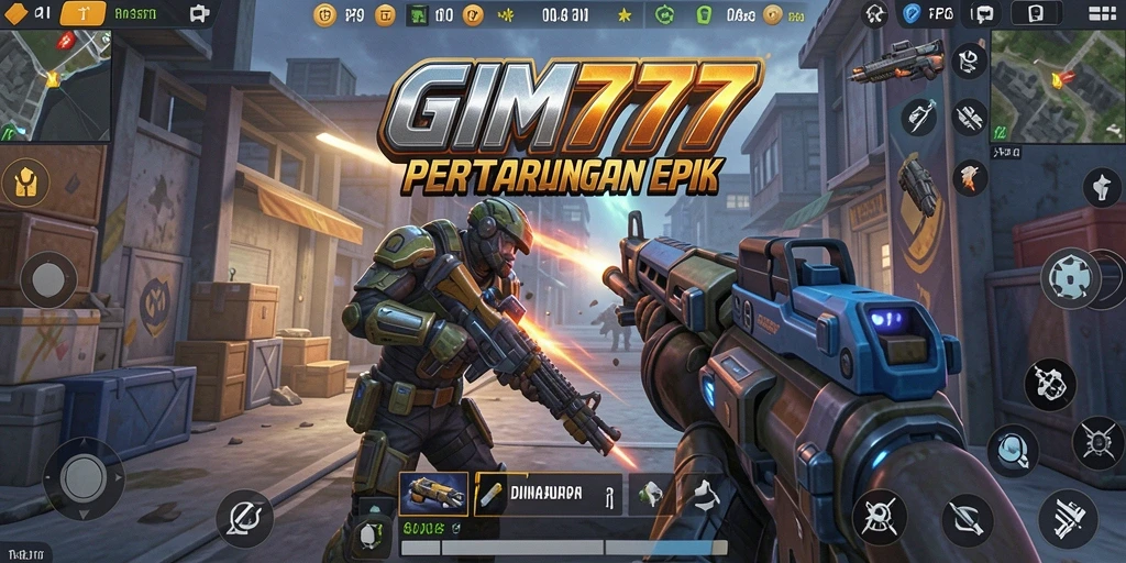 Tampilan gameplay mendebarkan di GIM777 dengan aksi tembak-menembak intens.