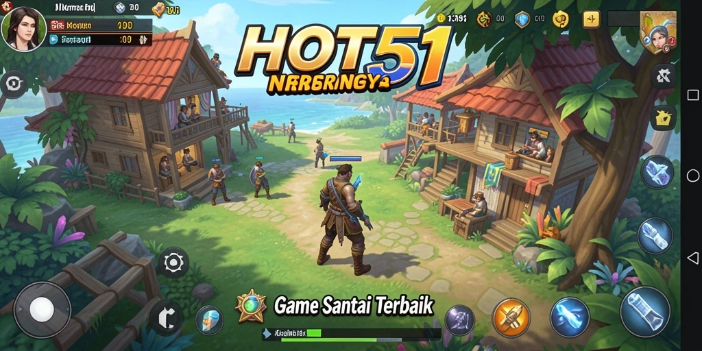 Tampilan gameplay HOT51 yang ceria dan mengasyikkan.