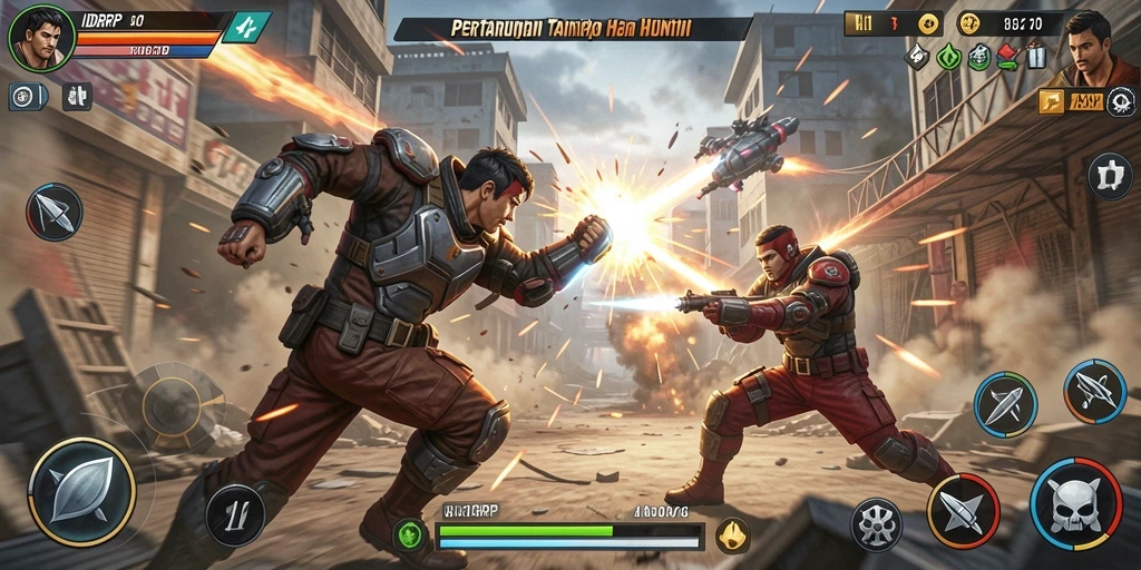 Tampilan gameplay action yang seru dan mendebarkan.