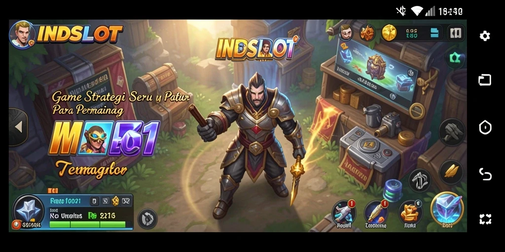 Tampilan gameplay strategis yang mendebarkan dari INDSLOT.