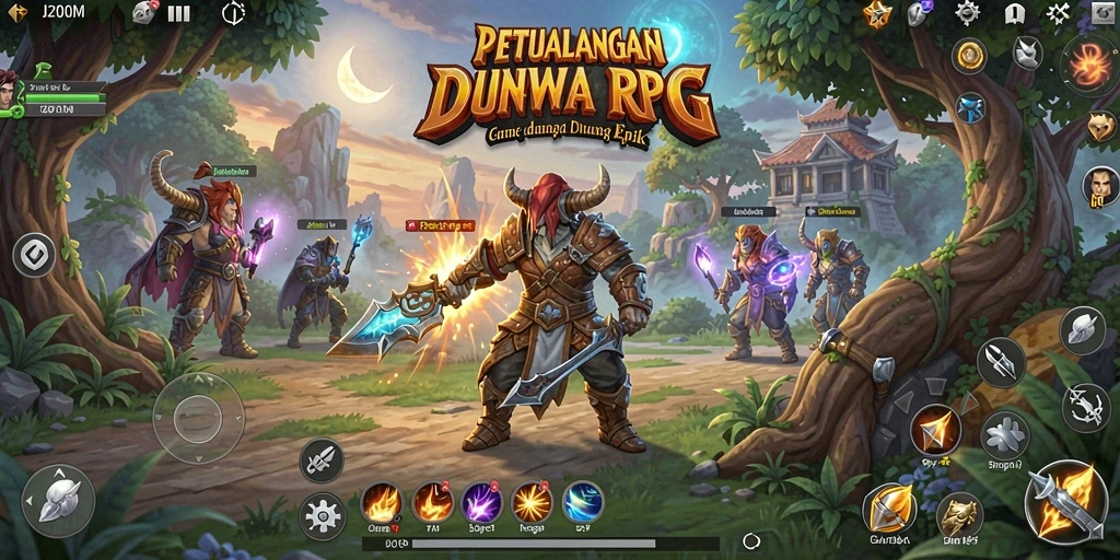 Tangkapan layar menunjukkan karakter beraksi dalam pertarungan RPG yang mendebarkan.