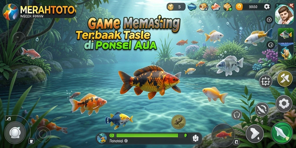 Screenshot gameplay MERAHTOTO menampilkan pengalaman memancing yang seru.