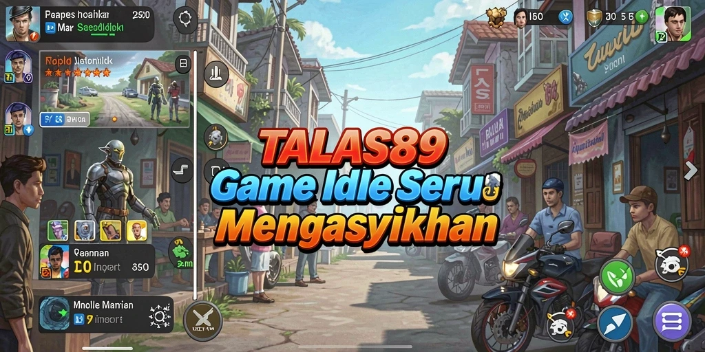 Screenshot gameplay dari TALAS89 menunjukkan dunia Idle yang menarik.
