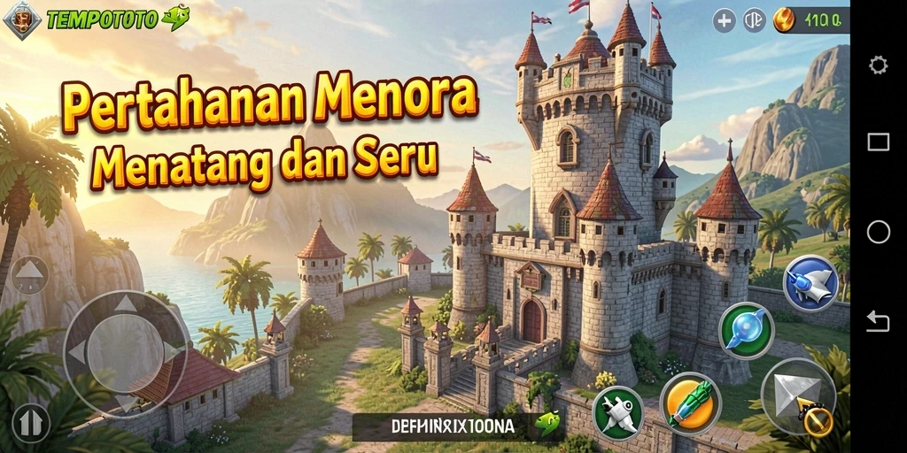Tampilan gameplay TEMPOTOTO yang memikat dalam pertarungan Tower Defense.