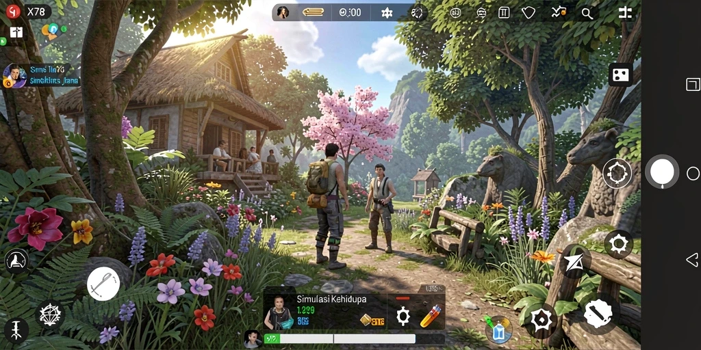 Tampilan gameplay yang mendalam dalam dunia simulasi X78.